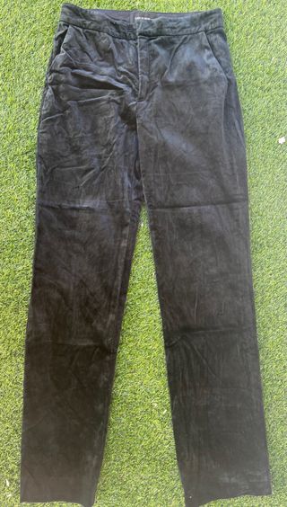 Pantalón Recto Terciopelo Negro Zara