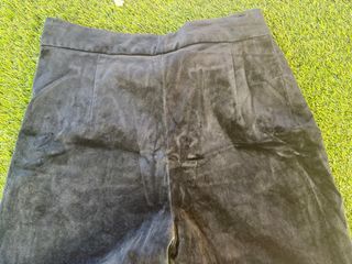 Pantalón Recto Terciopelo Negro Zara