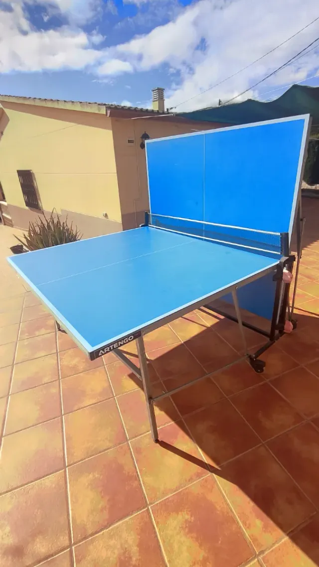 Mesa de ping pong azul