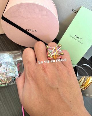 Anillo Tous Cocktail Rosa Vermeil Descatalogado