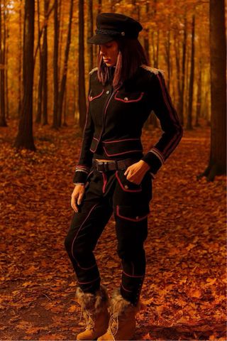 nuevo con etiqueta pantalón mujer azul y rojo