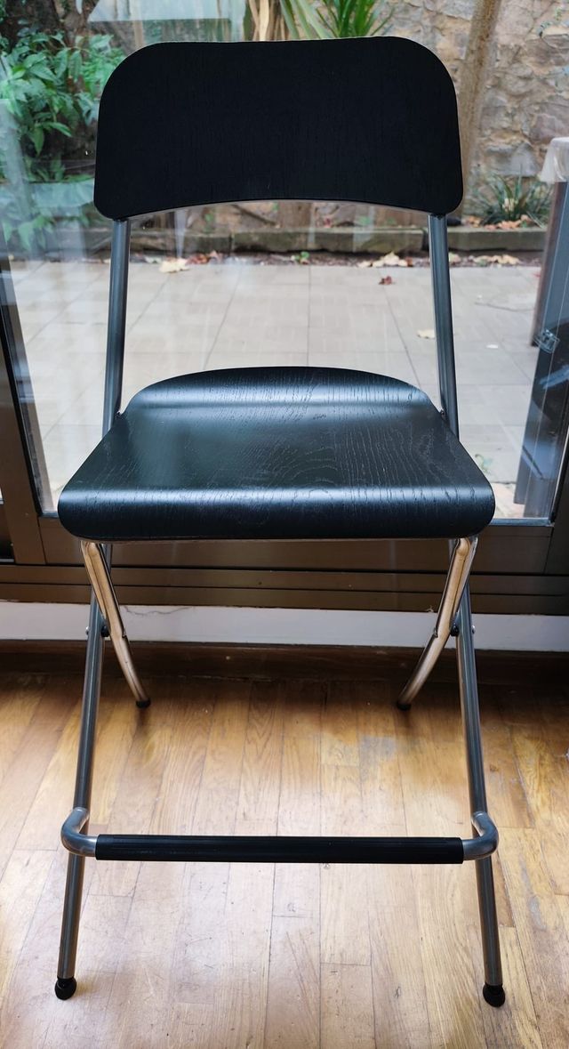 Taburete Alto Plegable IKEA Negro