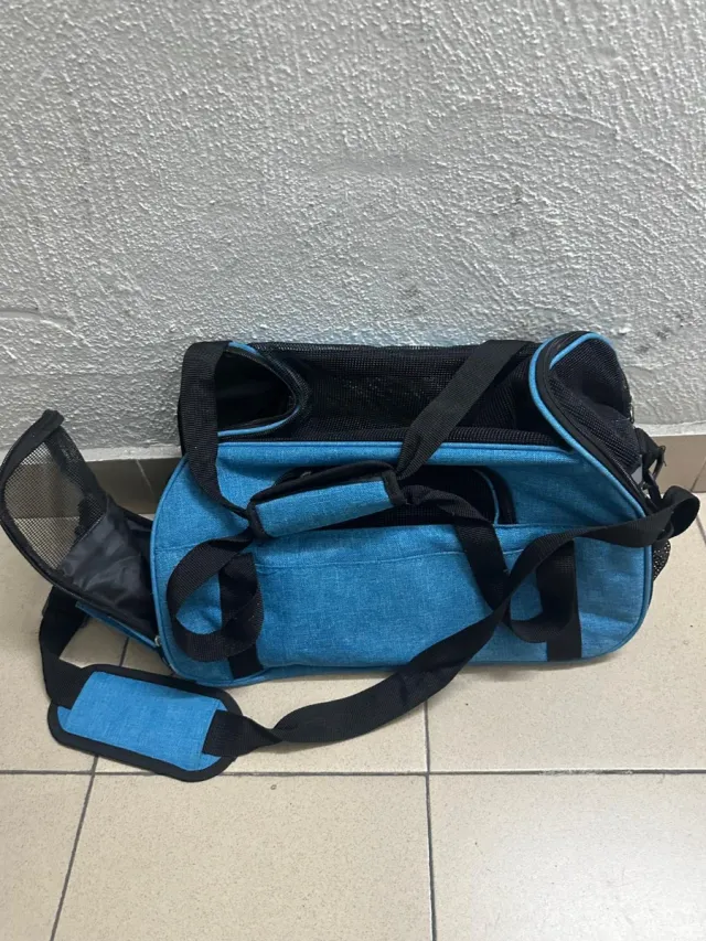 Bolsa transportín para mascotas azul