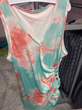 Vestido Tie Dye Coral y Turquesa