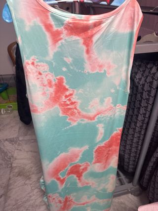 Vestido Tie Dye Coral y Turquesa