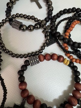 Conjunto pulseras hombre cuero, cuero sintético ,