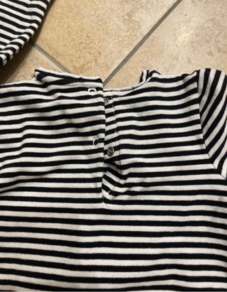 Vestito bimba a righe con gatto