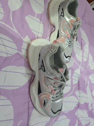 Zapatillas Mujer T40 Gris y Rosa