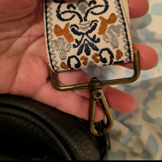 Correa de bolso beige y multicolor