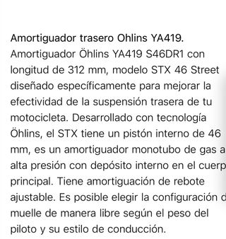 Amortiguador Ohlins Yamaha MT-07