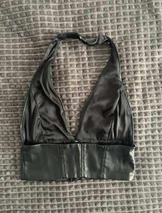 Top Bershka Negro Halter
