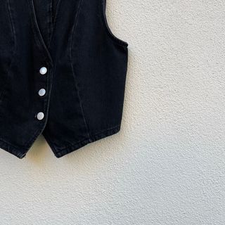 Set Gonna e Gilet Denim Zara Nero