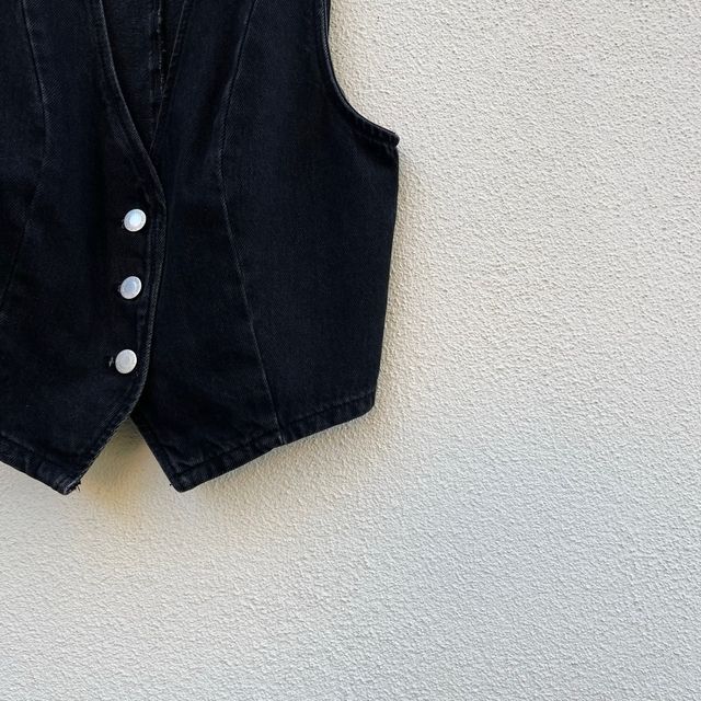 Set Gonna e Gilet Denim Zara Nero