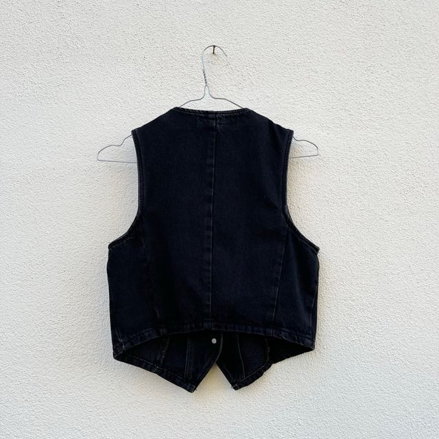 Set Gonna e Gilet Denim Zara Nero