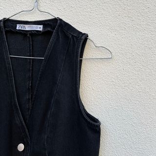 Set Gonna e Gilet Denim Zara Nero
