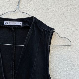 Set Gonna e Gilet Denim Zara Nero