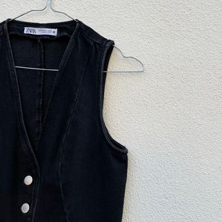 Set Gonna e Gilet Denim Zara Nero