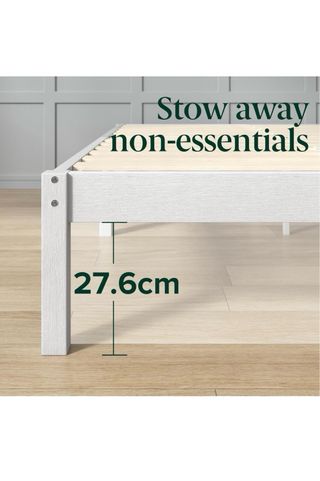 Somier 190x90cm Blanco y Madera