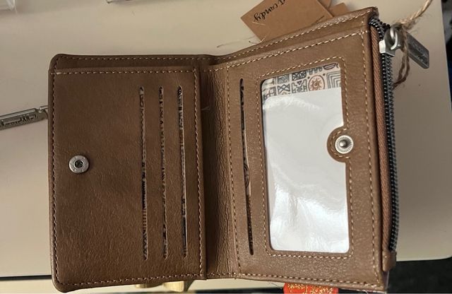 Monedero mediano floral con mensaje