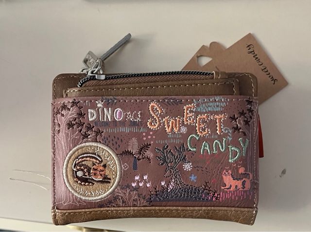 Monedero mediano floral con mensaje