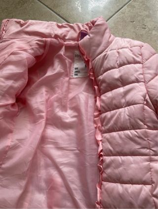 Giubbotto bambina rosa con rouches