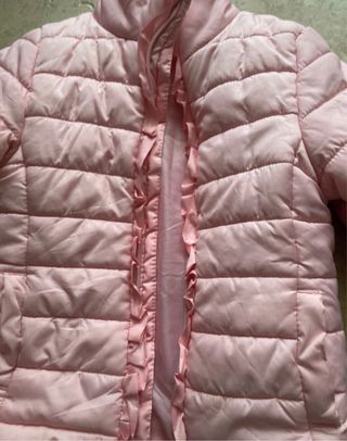 Giubbotto bambina rosa con rouches