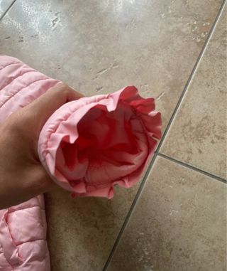 Giubbotto bambina rosa con rouches