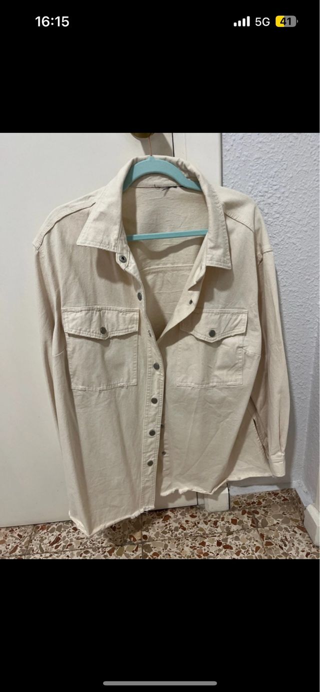 Camisa vaquera beige