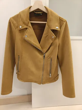 Chaqueta Biker Ante Camel