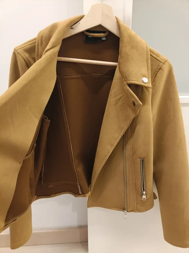 Chaqueta Biker Ante Camel