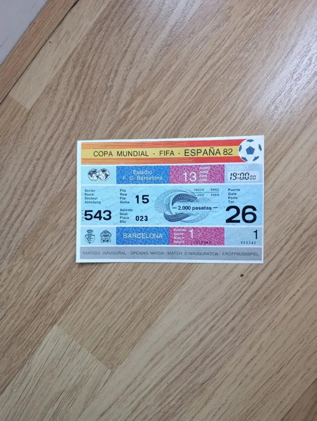 Entrada Mundial Fútbol España 82 - Inaugural