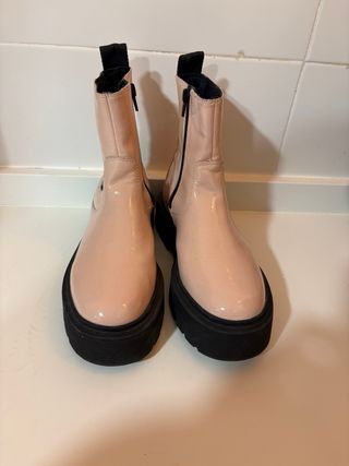Botines Zara Rosa Charol Plataforma