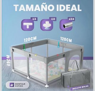 Parque infantil bebé 120x120 + alfombras