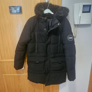 Abrigo largo niño marca Supply negro