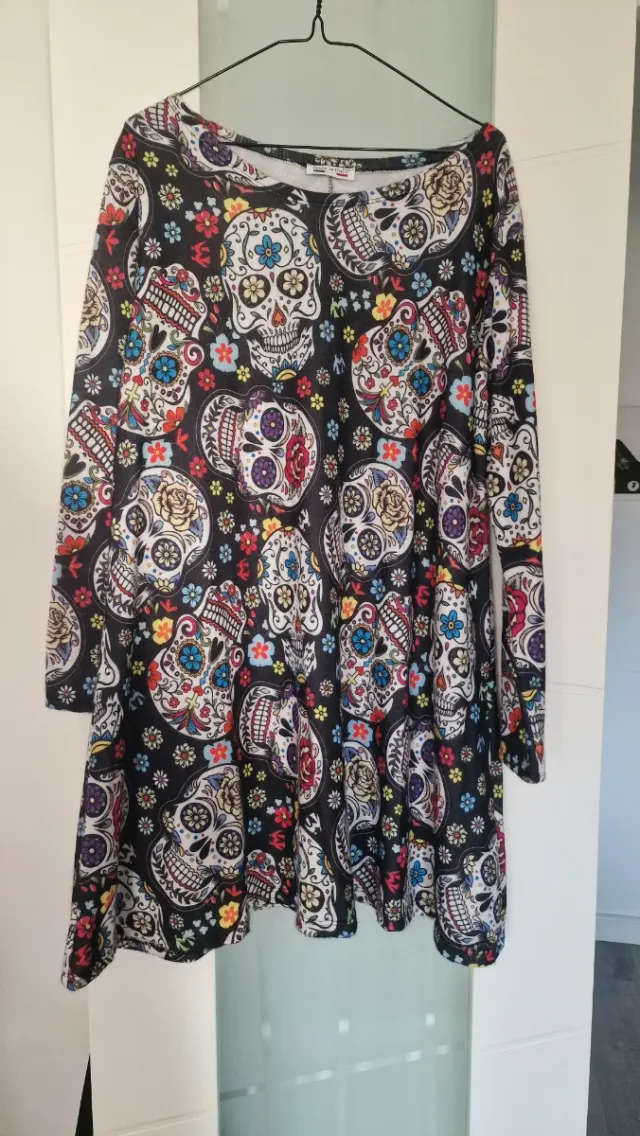 Vestido calaveras multicolor