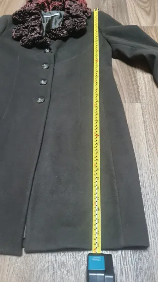 Cappotto in viscosa e velluto color cioccolato