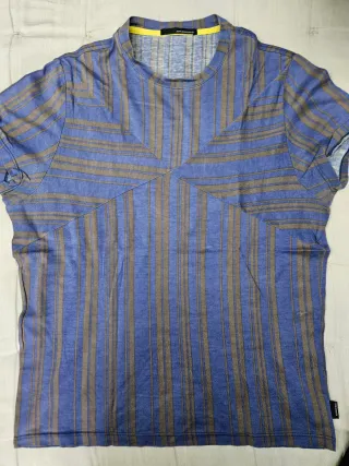 Camiseta Armano Basi Rayas Azul y Marrón