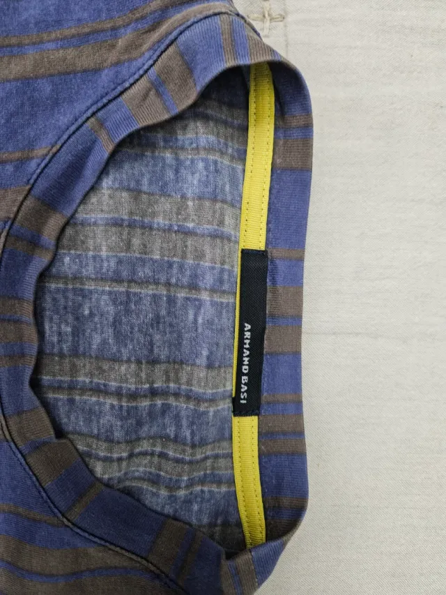 Camiseta Armano Basi Rayas Azul y Marrón