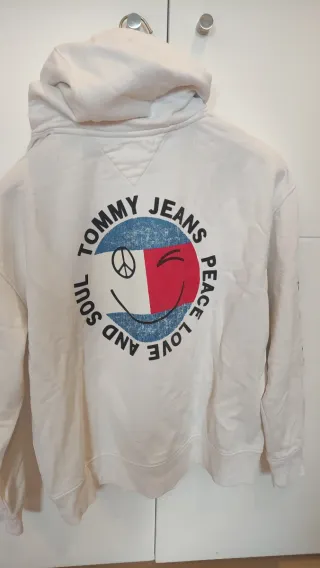 Sudadera Tommy Jeans Blanca y Multicolor