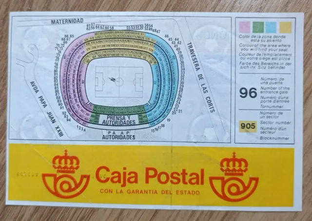 Entrada Mundial Fútbol España 82 Inaugural