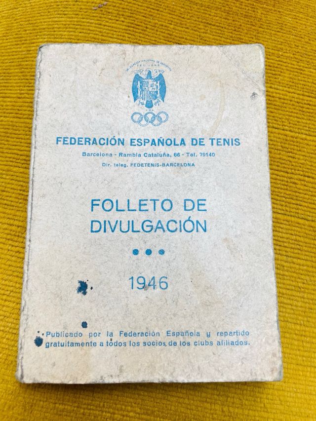 Folleto Divulgación Tenis 1946. FET