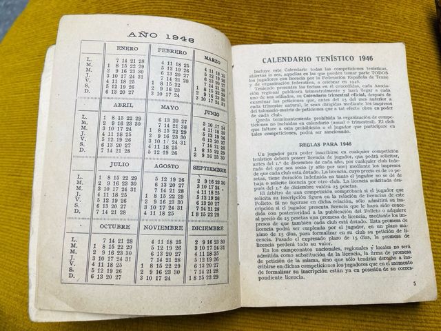 Folleto Divulgación Tenis 1946. FET