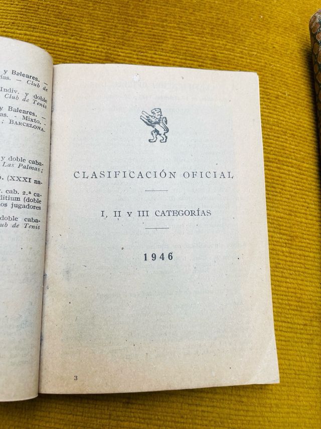 Folleto Divulgación Tenis 1946. FET