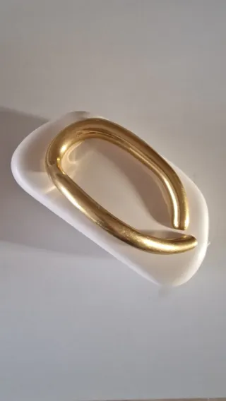 Bolso de fiesta Zara blanco y dorado