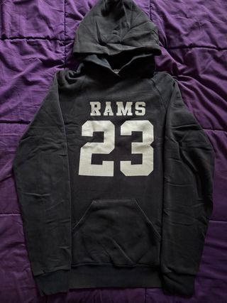 Felpa hoodie Rams 23 tg.XL nera vintage