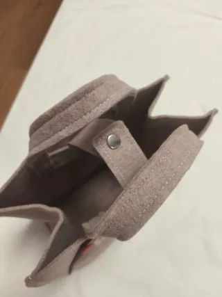 Borsa in feltro con gufo e foglie