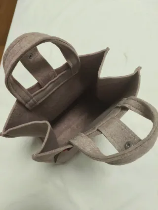 Borsa in feltro con gufo e foglie