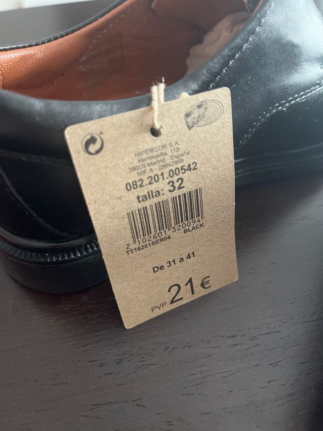 Zapatos Escolares Negros Velcro Talla 32