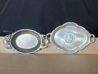 2 Bandejas Decorativas Plata Antigua