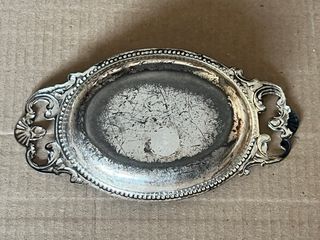 2 Bandejas Decorativas Plata Antigua